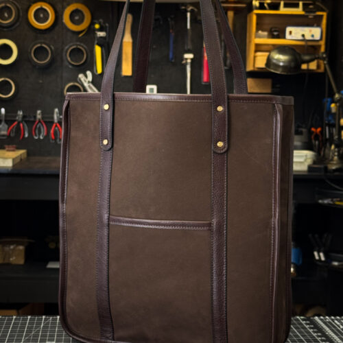Tote Bag Suede, dark brown