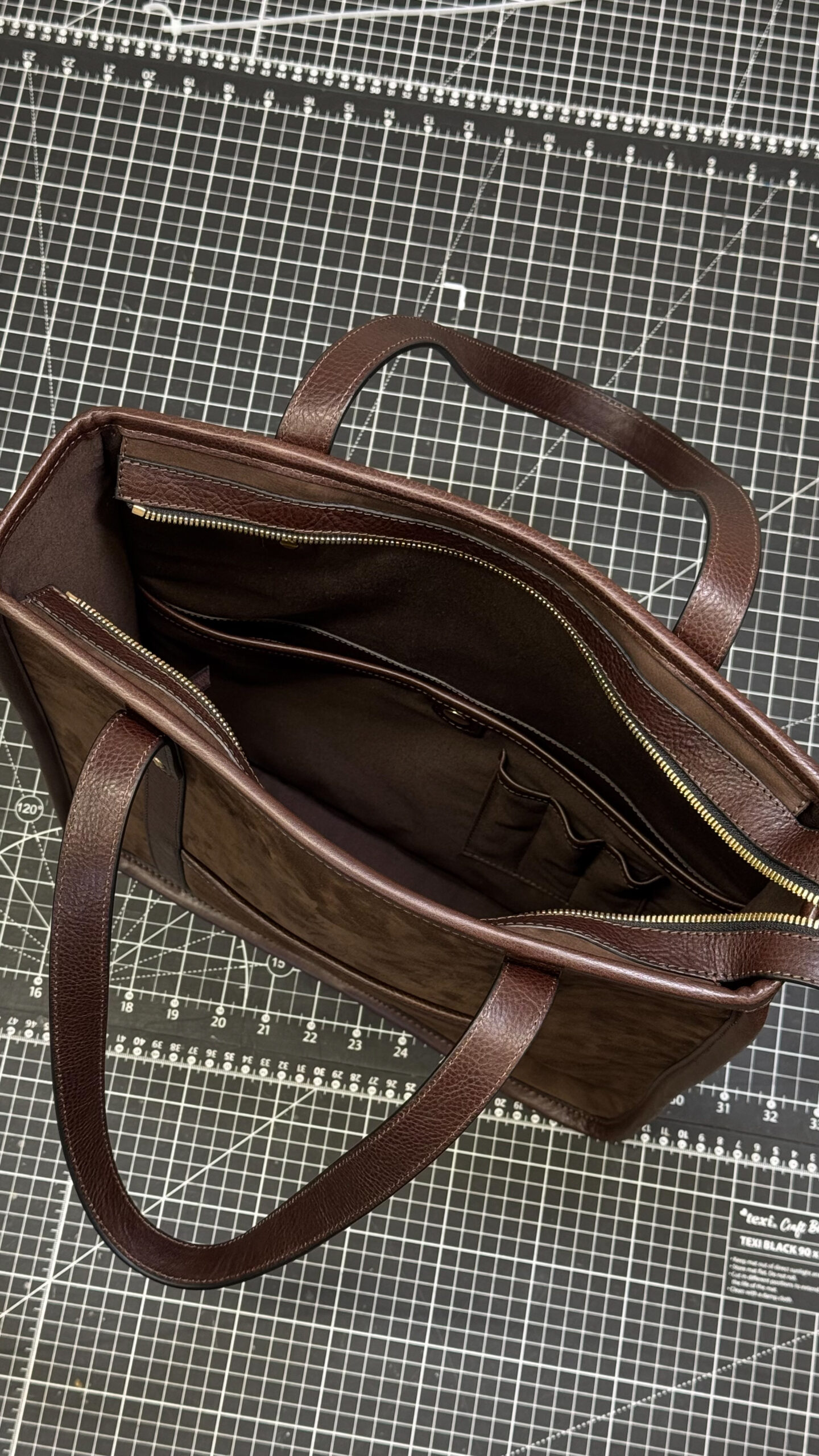 Tote Bag Suede, dark brown - obrazek 4
