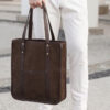 Tote Bag Suede, dark brown - obrazek 2